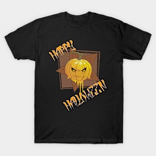 Happy Halloween Pumpkin by Basement Mastermind T-Shirt